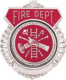 Blackinton Fire Dept. Pin with Fire Scramble in Nickel